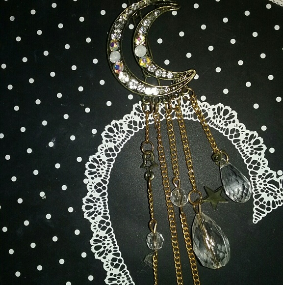 Bronze Crystal Moon Hair Barette,Really Cute!! - Picture 8 of 8